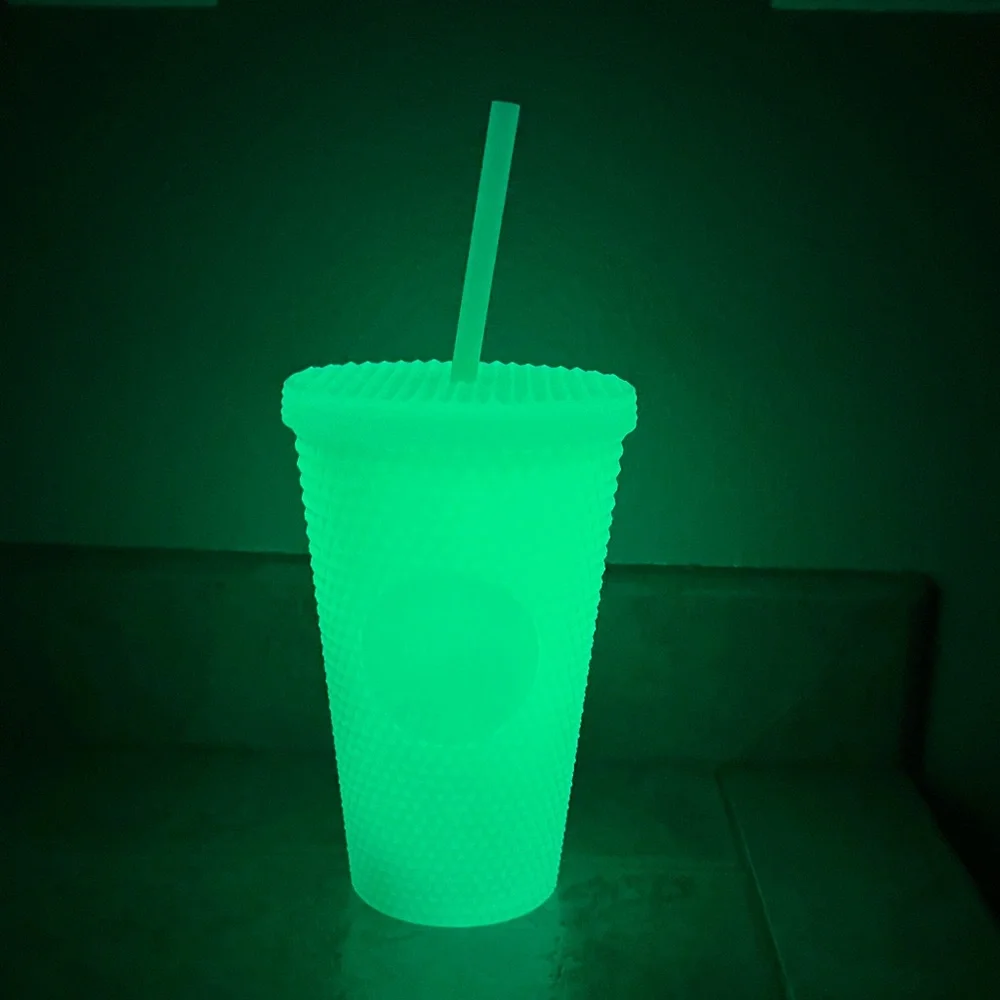 Starbucks 2022 Lemongrass Glow in the Dark Studded Tumbler 16oz Cold Cup New